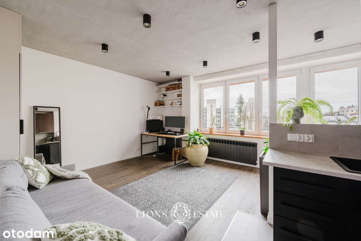 Ściana okien, zieleń i cisza|35m² na Mokotowskiej-2