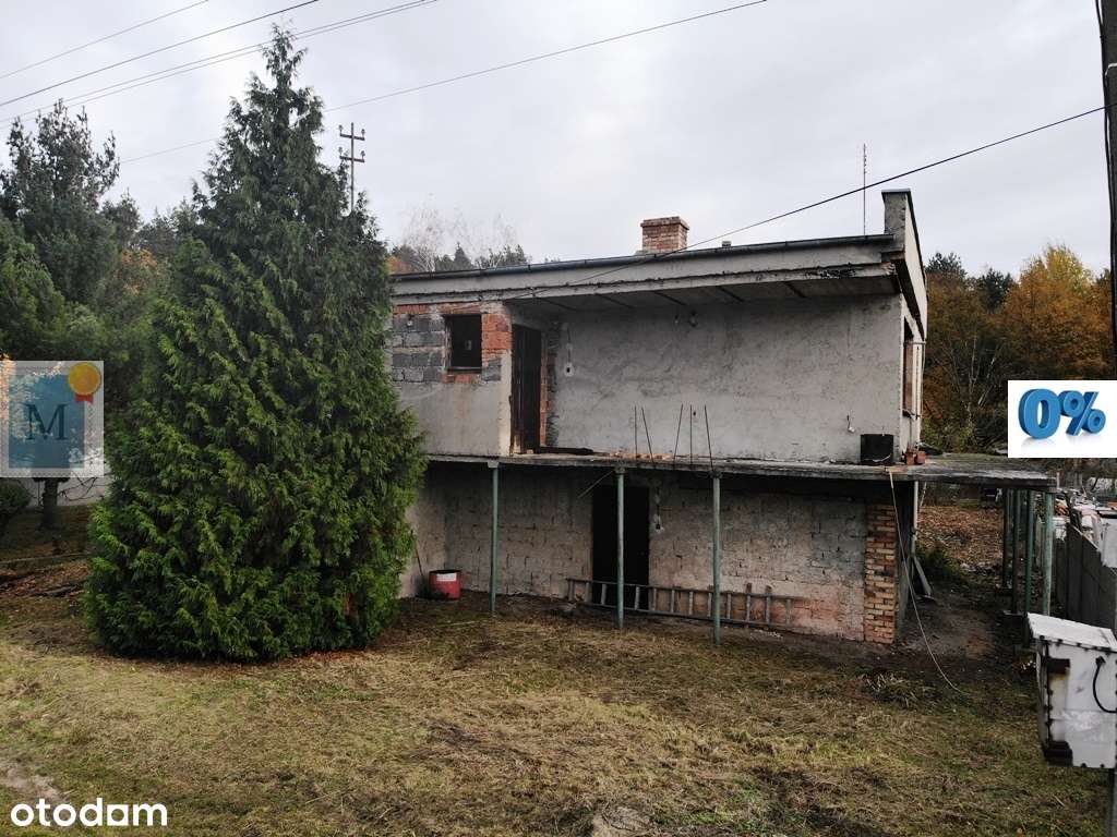 Rozpoczęta budowa 220m2,8a,media,opuszczony