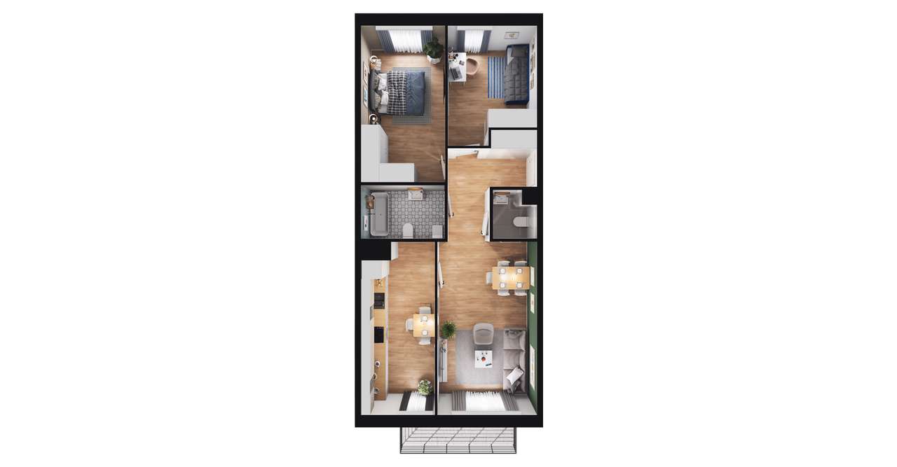 3-pokojowe mieszkanie 69m2 + balkon Bez Prowizji - Pełny obrazek: 2/8