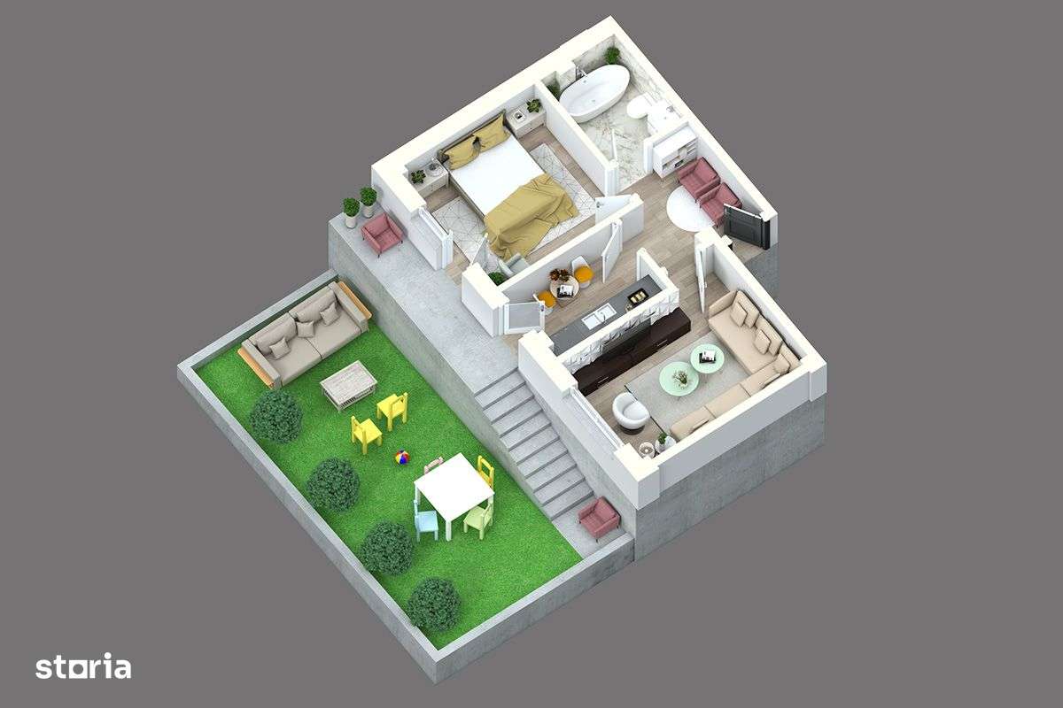 ASTORIA RESIDENCE  Apartament  2 camere  47m  curte  43m Lunca Cetatui - Imagine principală: 5/13