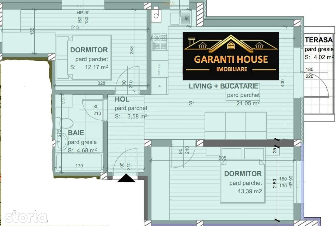 Bloc nou, Zona Granicerilor, apartamente cu 3 camere, 67.1 m², 55 500€