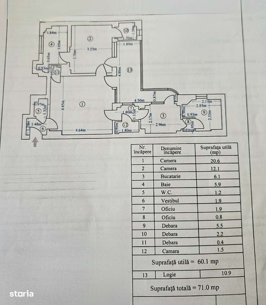 2 camere hochparter/6 renovat bloc risc seismic 1-15