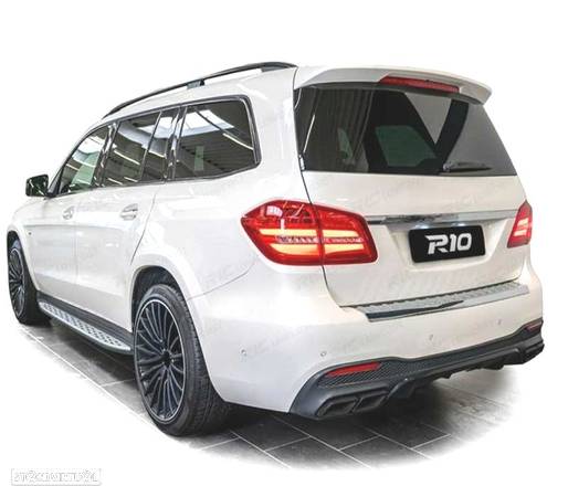 DIFUSOR PARA MERCEDES GLS X166 15-19 AMG PRETO MATE + PONTEIRAS ESCAPE - 4