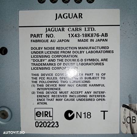 Radio + panou control clima Jaguar X-Type X400 2002| 1X43-18K876-AB | 1X4H18C612BF - 3