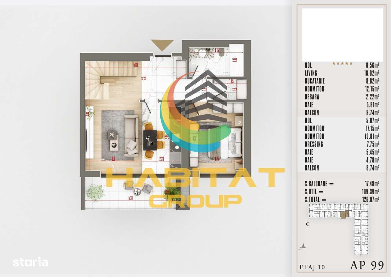 Titan 4 camere duplex 127 mp PREMIUM langa Parcul Teilor - Imagine principală: 2/17