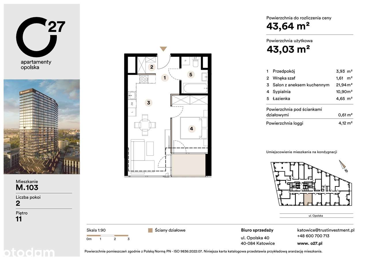 2-pokojowe mieszkanie 43m2 + loggia Bez Prowizji - Pełny obrazek: 2/10