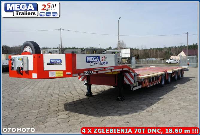 Mega Niskiepodwozie 18.6 m rozsuw,  ZAGŁEBIENIA na 4 koła, MEGA Trailers, Ład. 58 TON !!! - 13