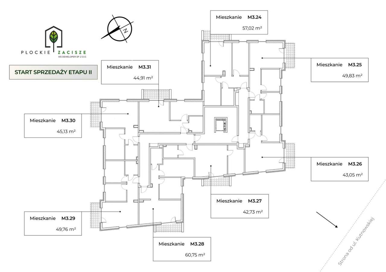 Płockie Zacisze Etap II - 43,05 m2 + Ogród 90 m2 - Pełny obrazek: 3/11