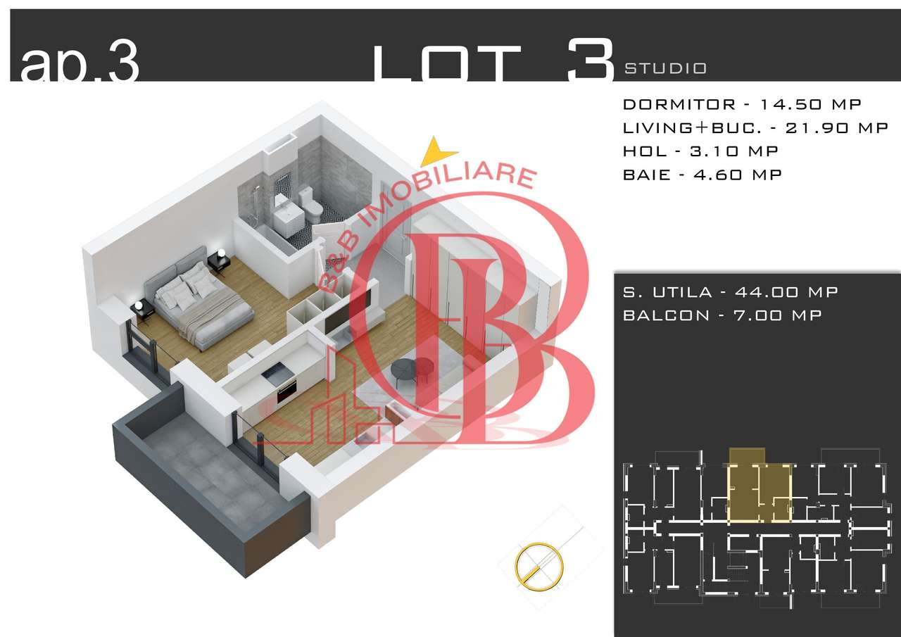 2 camere  -parcare inclusa -proiect nou -Pallady-11