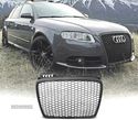 GRELHA FRONTAL PARA AUDI A4 B7 LOOK RS PRETO BRILHANTE - 1