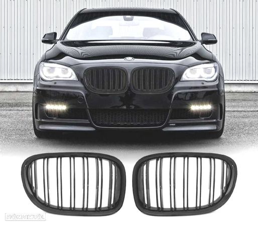 GRELHA FRONTAL PARA BMW SERIE 7 F01 09-15 LOOK M COR PRETO - 1