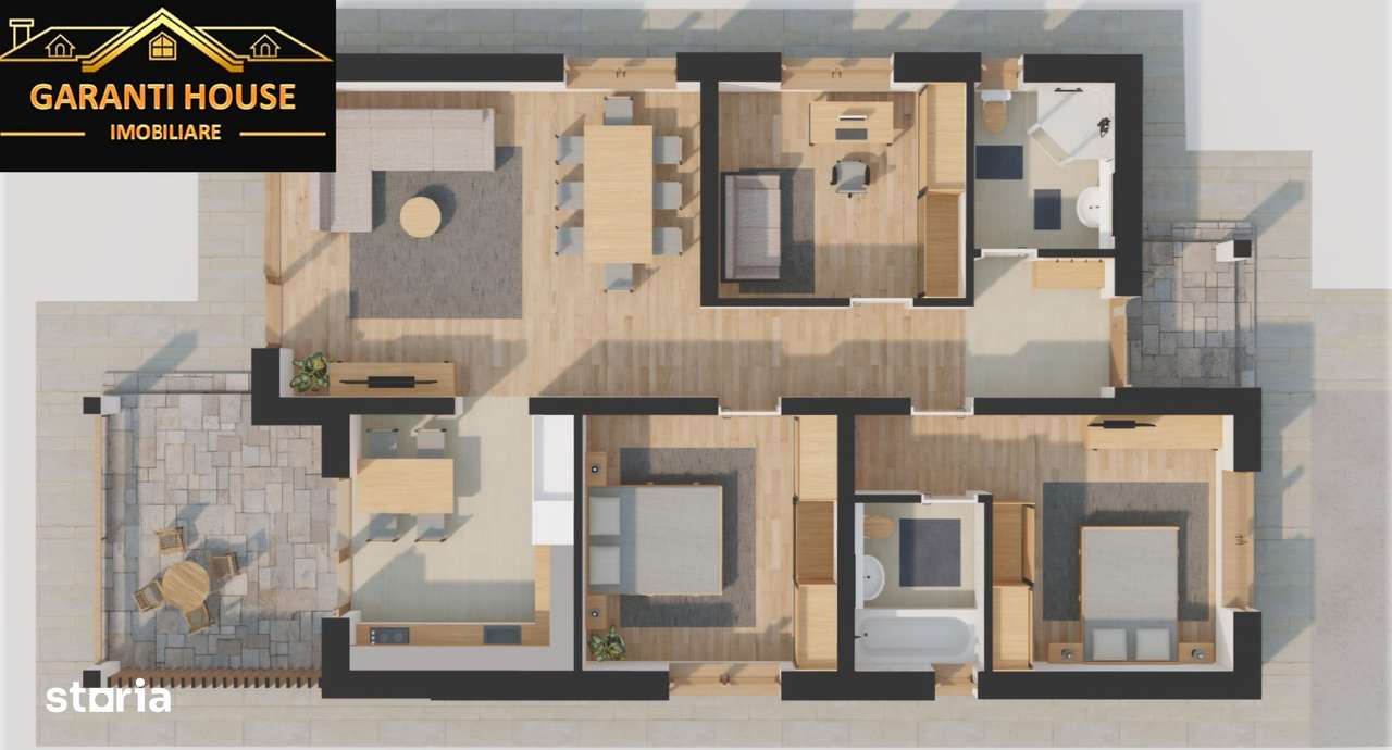 Zona Vrancei, casa pe un singur nivel, semifinisata, 162 000€-3