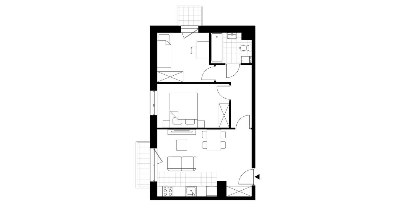 3-pokojowe mieszkanie 53m2 + 2 balkony - Pełny obrazek: 4/9