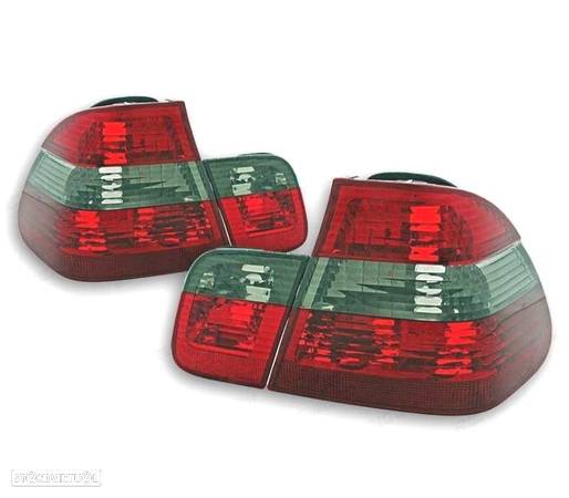 FAROLINS TRASEIROS PARA BMW E46 01-05 SEDAN ROJO AHUMADO - 1