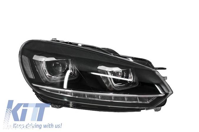 Faruri LED VW Golf 6 VI (2008-up) Design Golf 7 3D U Design Semnal LED Dinamic - 2