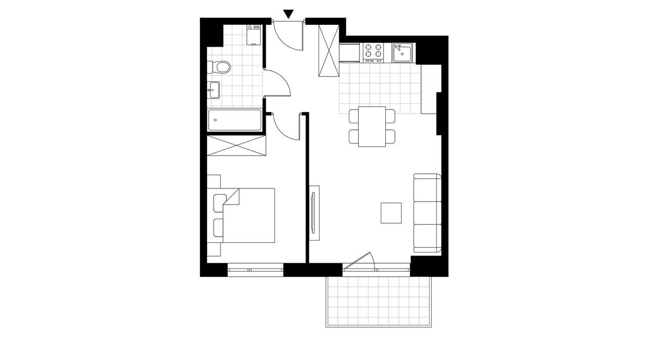 2-pokojowe mieszkanie 43m2 Bez Pośredników - Pełny obrazek: 3/8