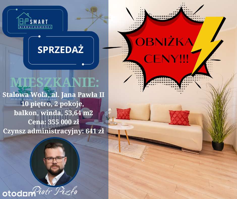 Nowa Cena! 2-pokojowe mieszkanie z balkonem i windą, al. Jana Pawła II-0