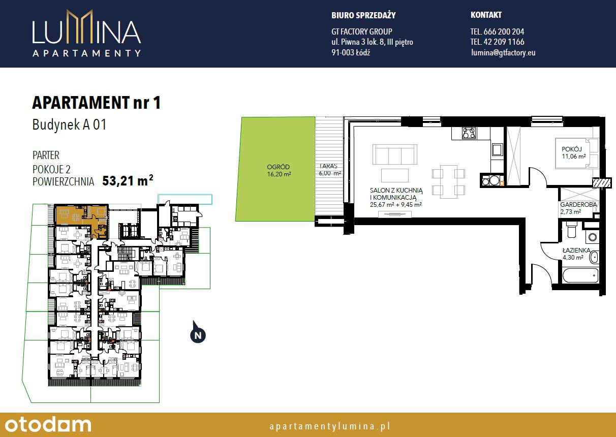 Mieszkanie 53,21 m² | 2 pokoje | Lumina – standard premium - Pełny obrazek: 2/8