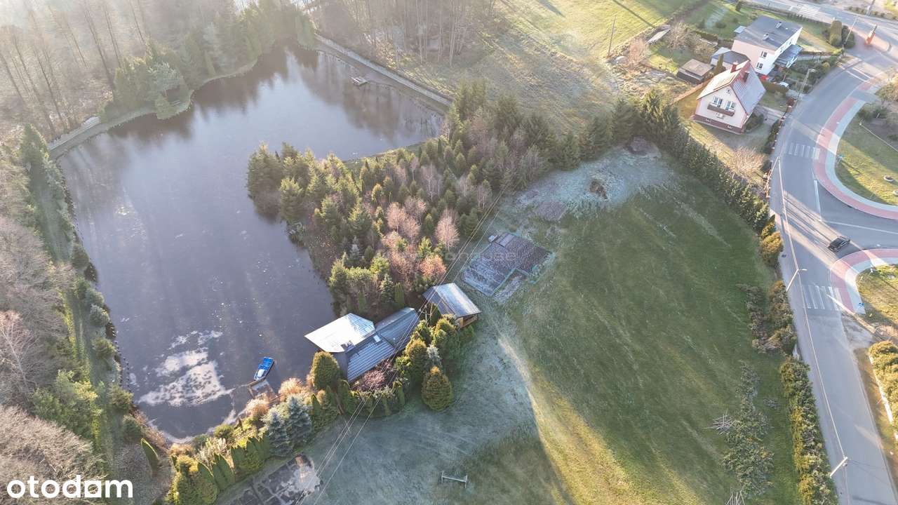 Działka budowlana ze stawem i wiatą w Rybnie. - Pełny obrazek: 2/16