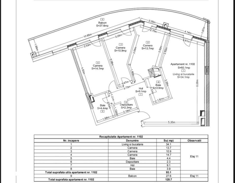 Apartament 4 camere, 93,1 mp, Ansamblu Rezidential, Zorilor - Imagine principală: 5/5