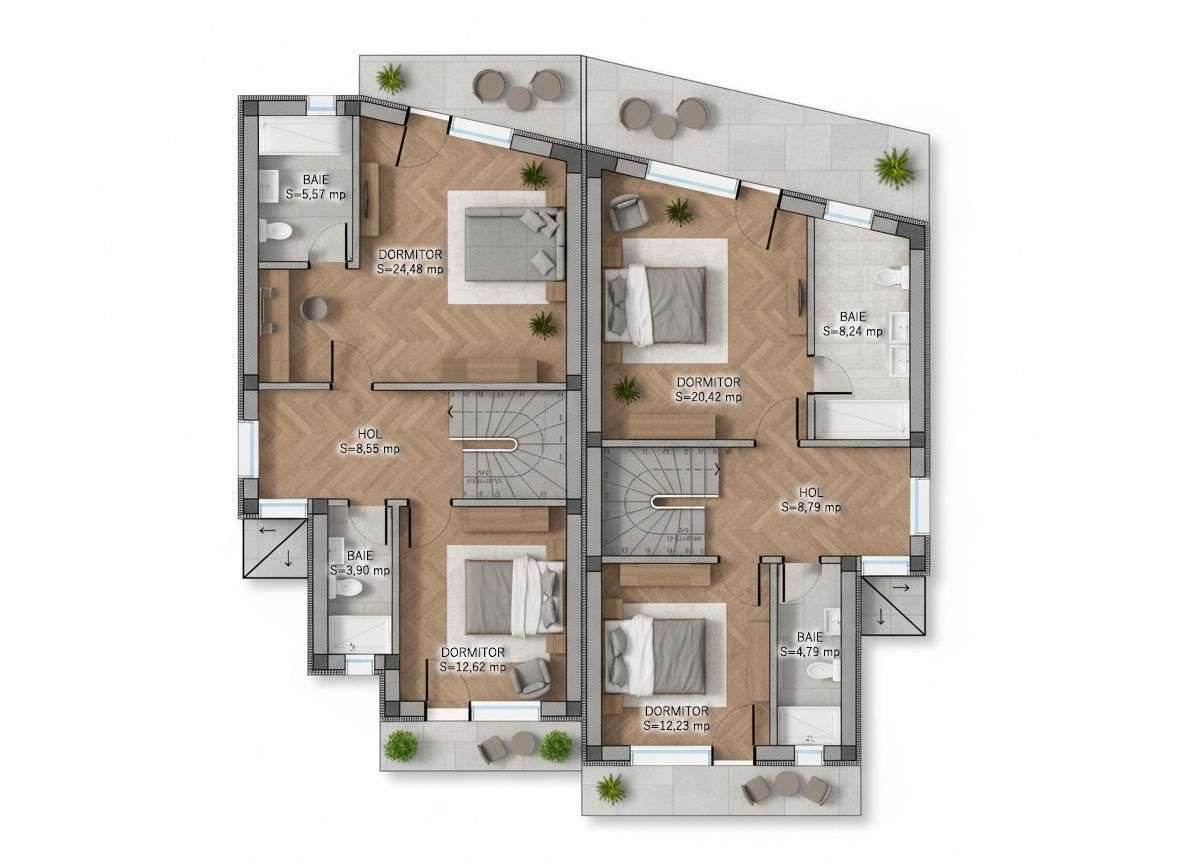 Otopeni – Vile individuale P+1+M | Design modern & clasic | Înaltă cal-11