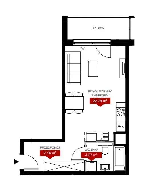 Jasne 34,32 m² |  Ostatnie | Centrum Miasta-1