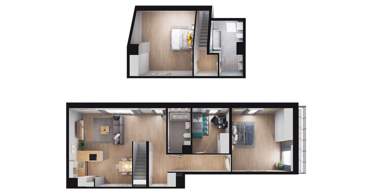 4-pokojowe mieszkanie 99m2 + taras Bezpośrednio - Pełny obrazek: 2/6