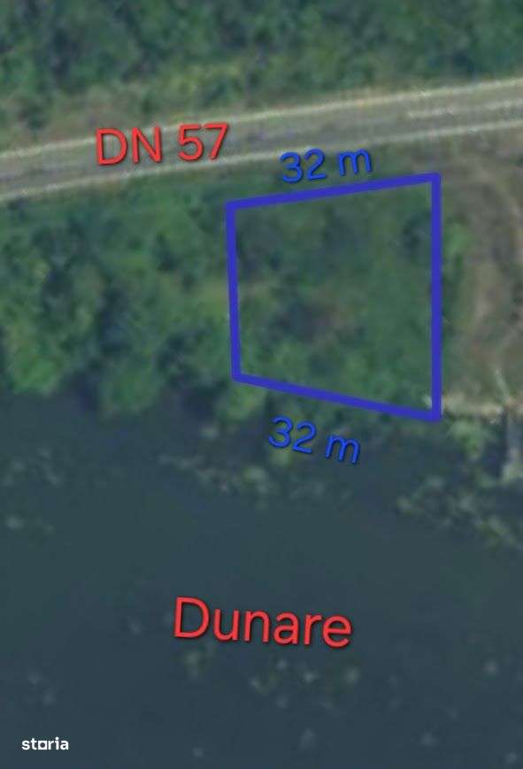 Berzeasca/Cozla -1000 mp teren- front la Dunare-DN57-32m - Imagine principală: 1/3
