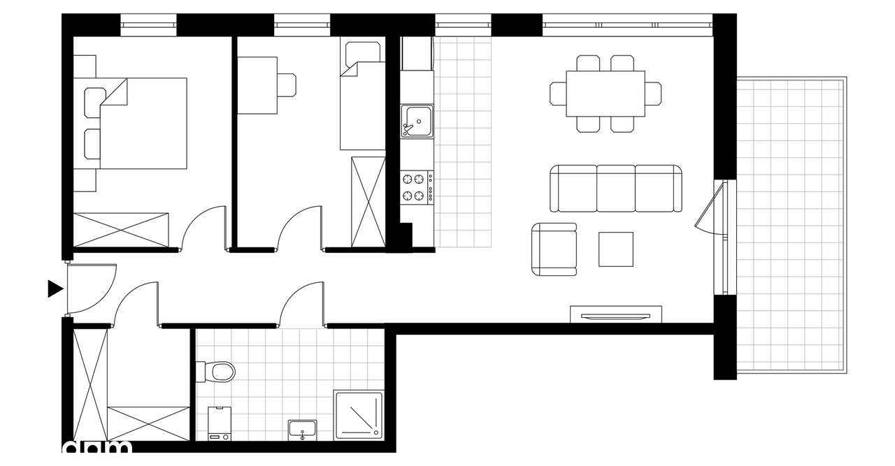 3-pokojowe mieszkanie 63m2 + balkon Bez Prowizji - Pełny obrazek: 3/7