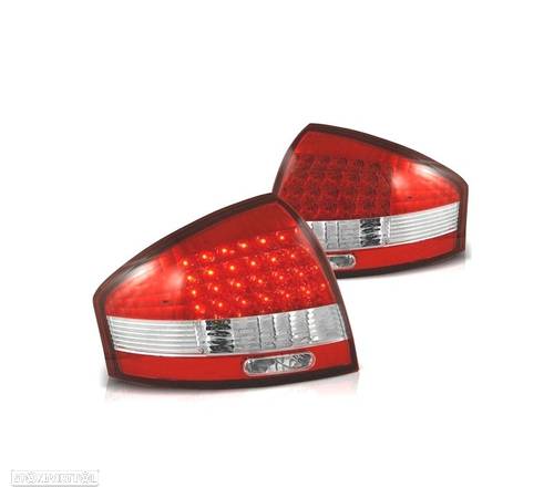 FAROLINS TRASEIROS LED PARA AUDI A6 4B 97-04 BRANCO VERMELHO - 1