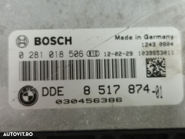 Calculator motor ECU BMW SERIA 3 F30 2.0 D   N47D20C 2012-2018  8517874 / 0281018506 - 3