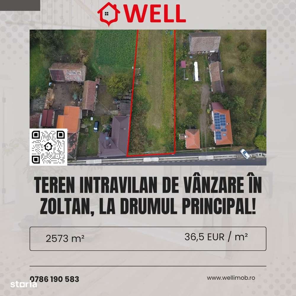 Teren intravilan de vânzare în Zoltan, la drumul principal! - Imagine principală: 1/6