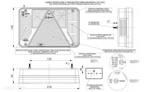 Lampa stop remorca si cablaj ZPR595 - 3