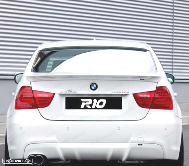 AILERON LIP SPOILER TRASEIRO LOOK MTECH PERFORMANCE PARA BMW SERIE 3 E90 05-12 PRETO BRILHO - 2