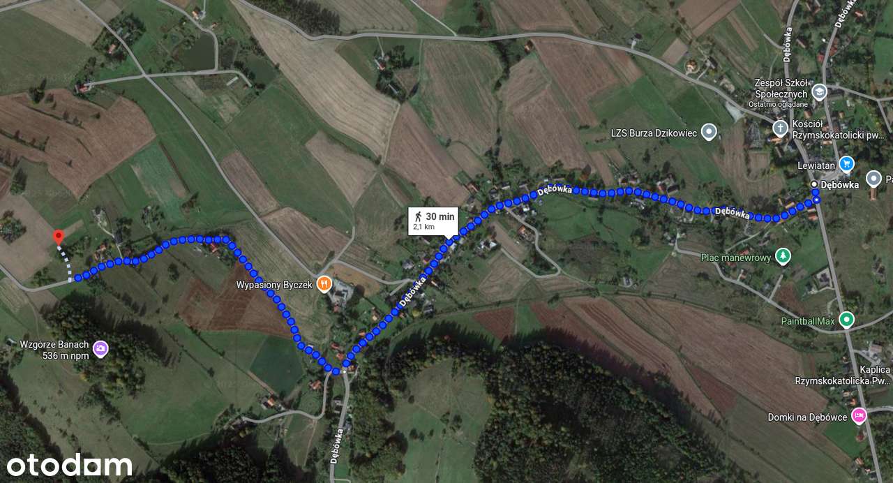 Działka budowlana 14 arów – widok na góry – Dzikowiec Kolonia - Pełny obrazek: 4/18