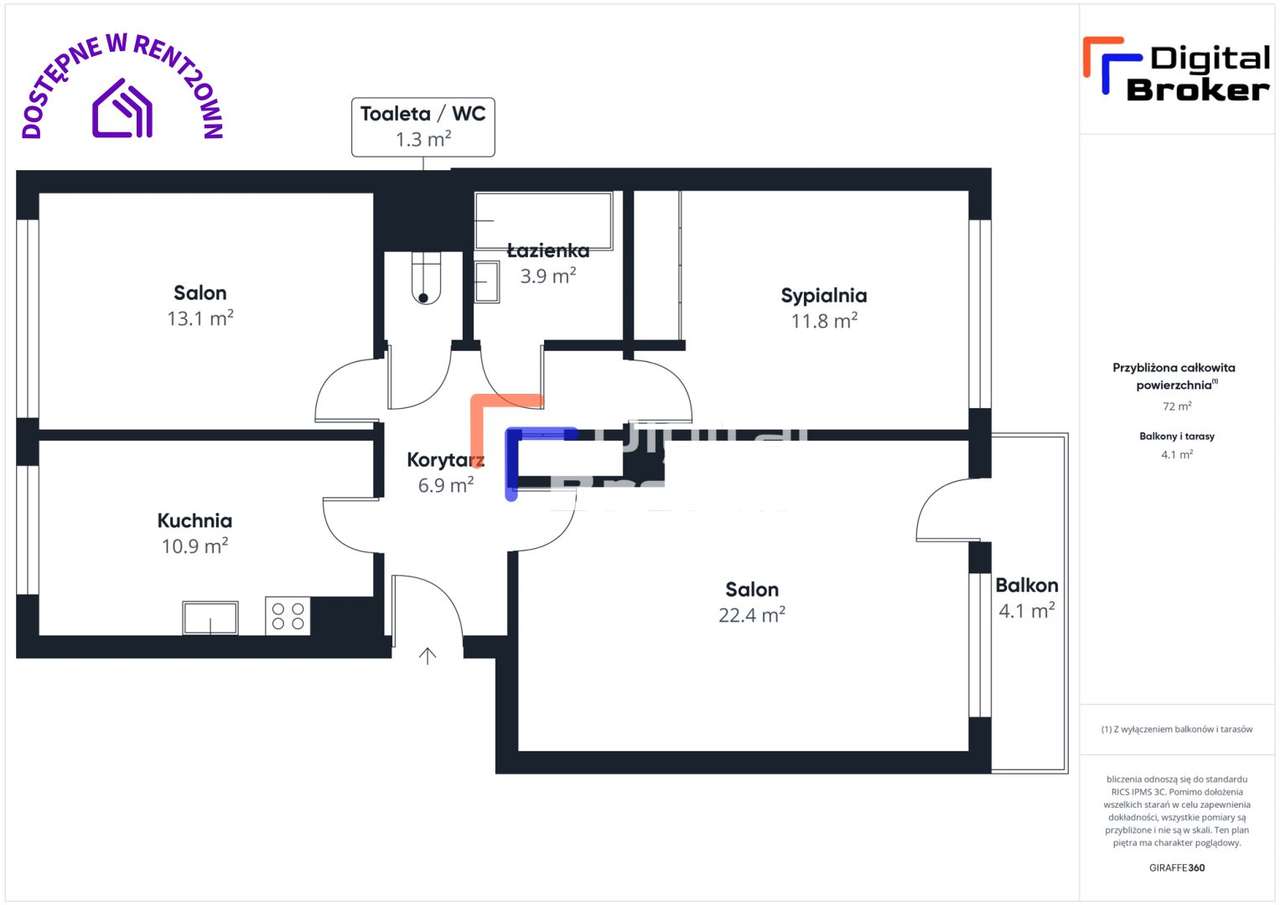 ⭐3 pokoje⭐73 m²⭐️rozkładowe⭐️słoneczne - Pełny obrazek: 4/18