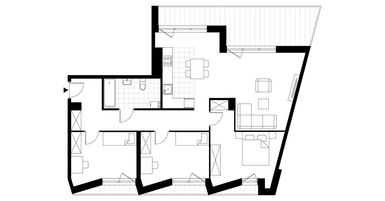 4-pokojowe mieszkanie 89m2 + balkon Bezpośrednio - Pełny obrazek: 2/6
