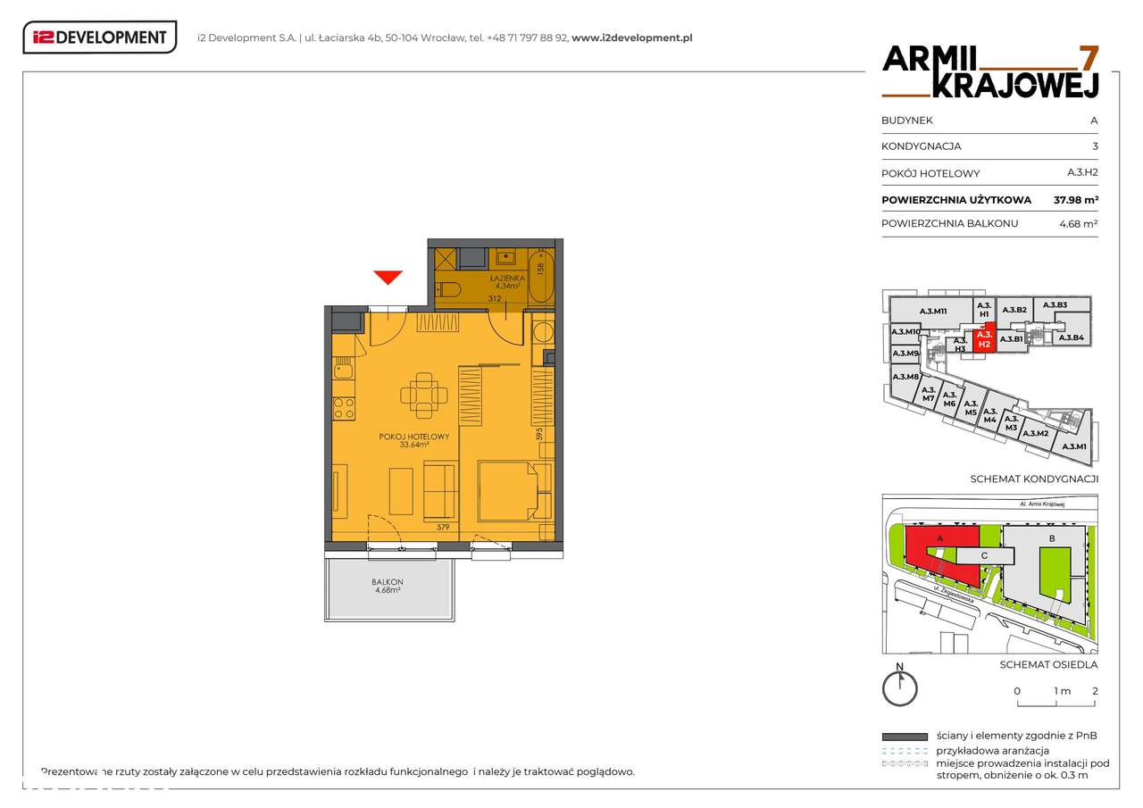 Lokal hotelowy 38m² (A.3.H2) | Armii Krajowej 7 | Aparthotel - Pełny obrazek: 2/7