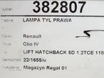 LAMPA TYŁ PRAWA RENAULT CLIO IV (BH_) 2012 - 2022 1.2 TCe 120 (BHAU) 87 kW [118 KM] benzyna 2016 - - 8
