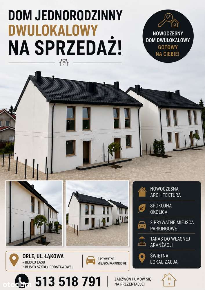 DOM JEDNORODZINNY DWULOKALOWY – ORLE, UL. ŁĄKOWA