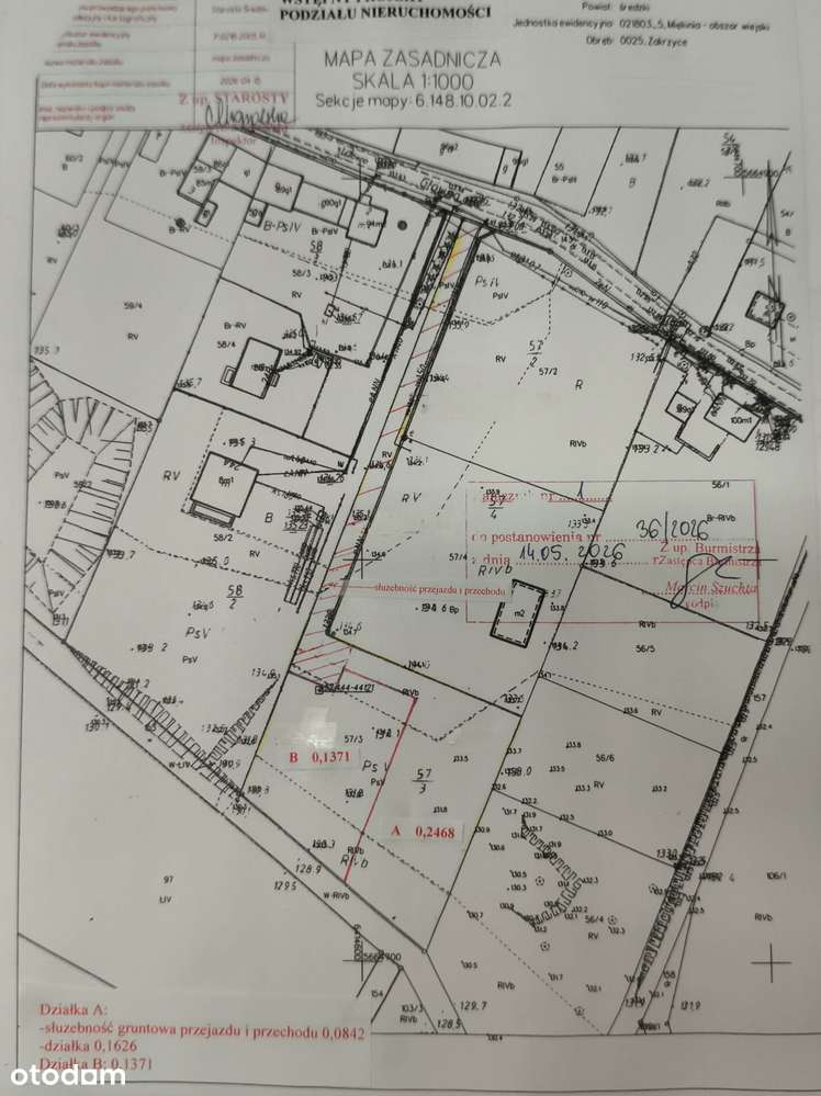 1371m2 piękna działka bud. Zakrzyce, gm. Miękinia-0