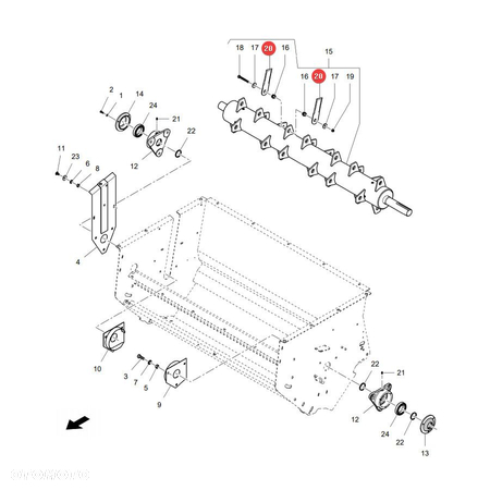 Nóż sieczkarni ząbkowany Massey Ferguson D49062900 Menke - 4