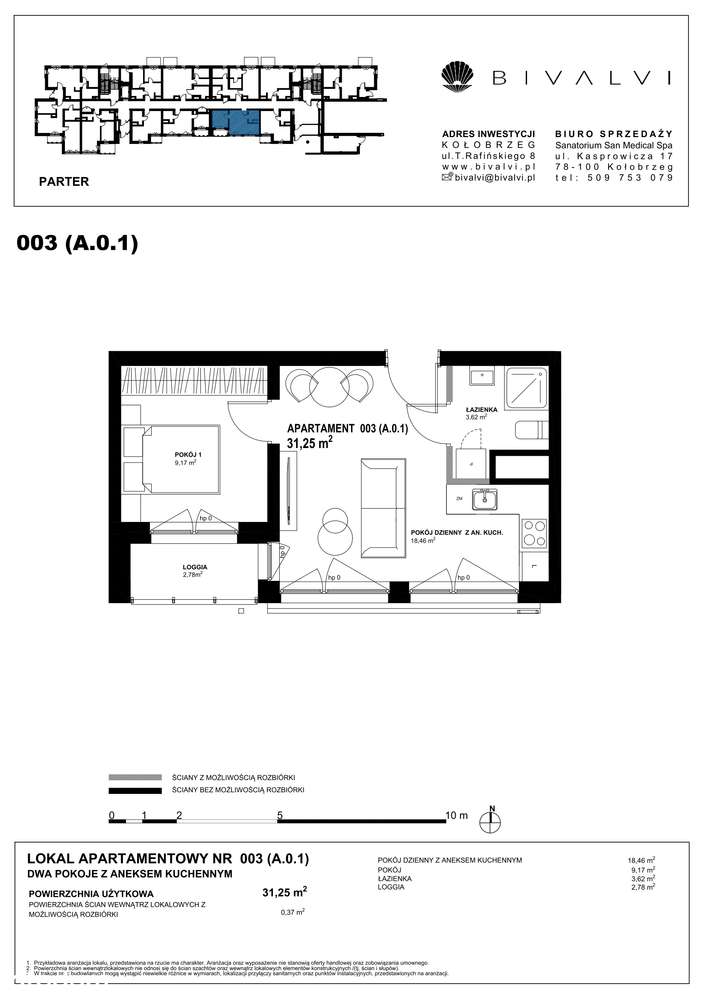 Bivalvi  | apartament 2-pok. | 31,25 m² | 3 - Pełny obrazek: 3/9