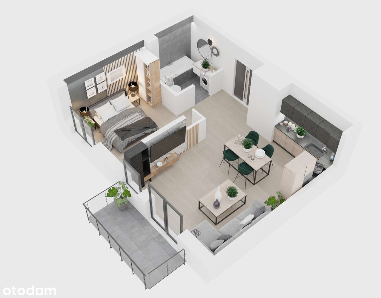 Apartament z balkonem i garażem obok Manufaktury | os. CORSO | bez PCC-1