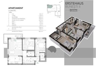 Apartament cu 3 camere ERSTEHAUS BUNESTI 2