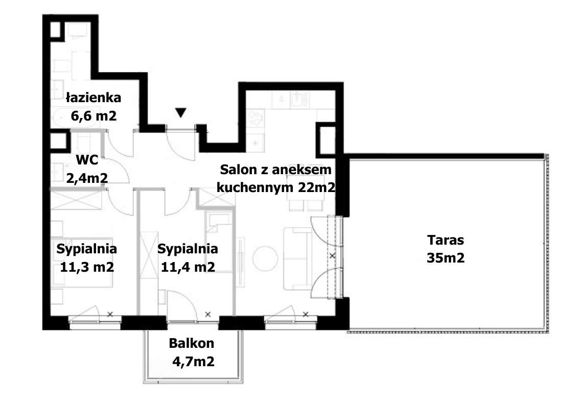 3pok. mieszkanie  w sercu Mokotowa z 35 metrowym tarasem na 6 piętrze-3