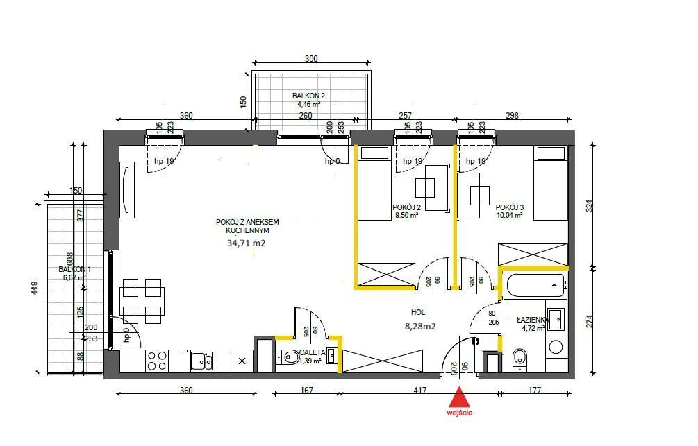 Nowe 3 pok. meble i AGD bez PCC-19