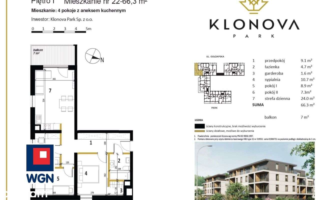 Apartamemt | Salon z aneksem + 3 sypialnie | 66,3m-7