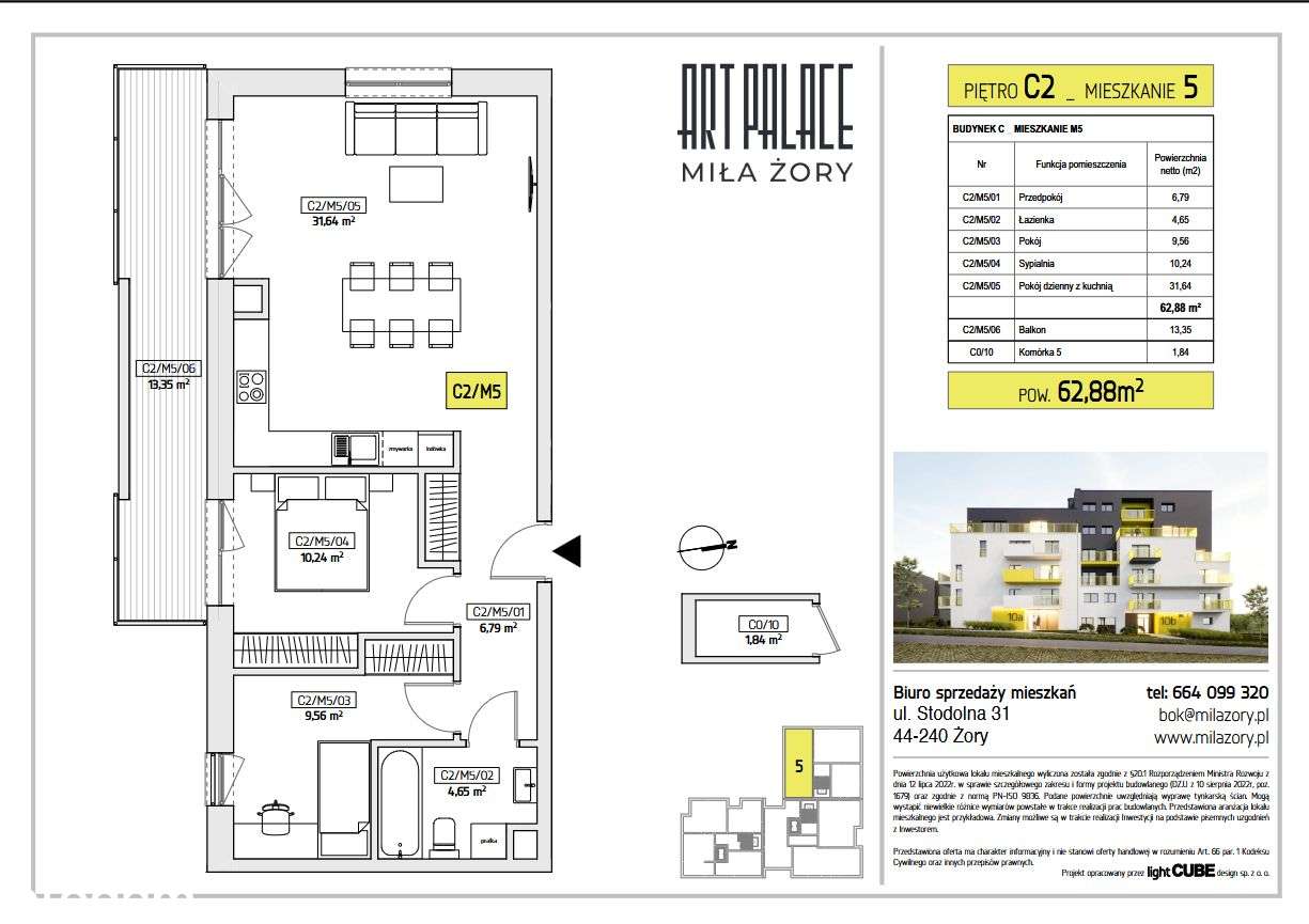 MIŁA Żory -3-pokojowe NOWE słoneczne mieszkanie w stanie deweloperskim - Pełny obrazek: 5/10