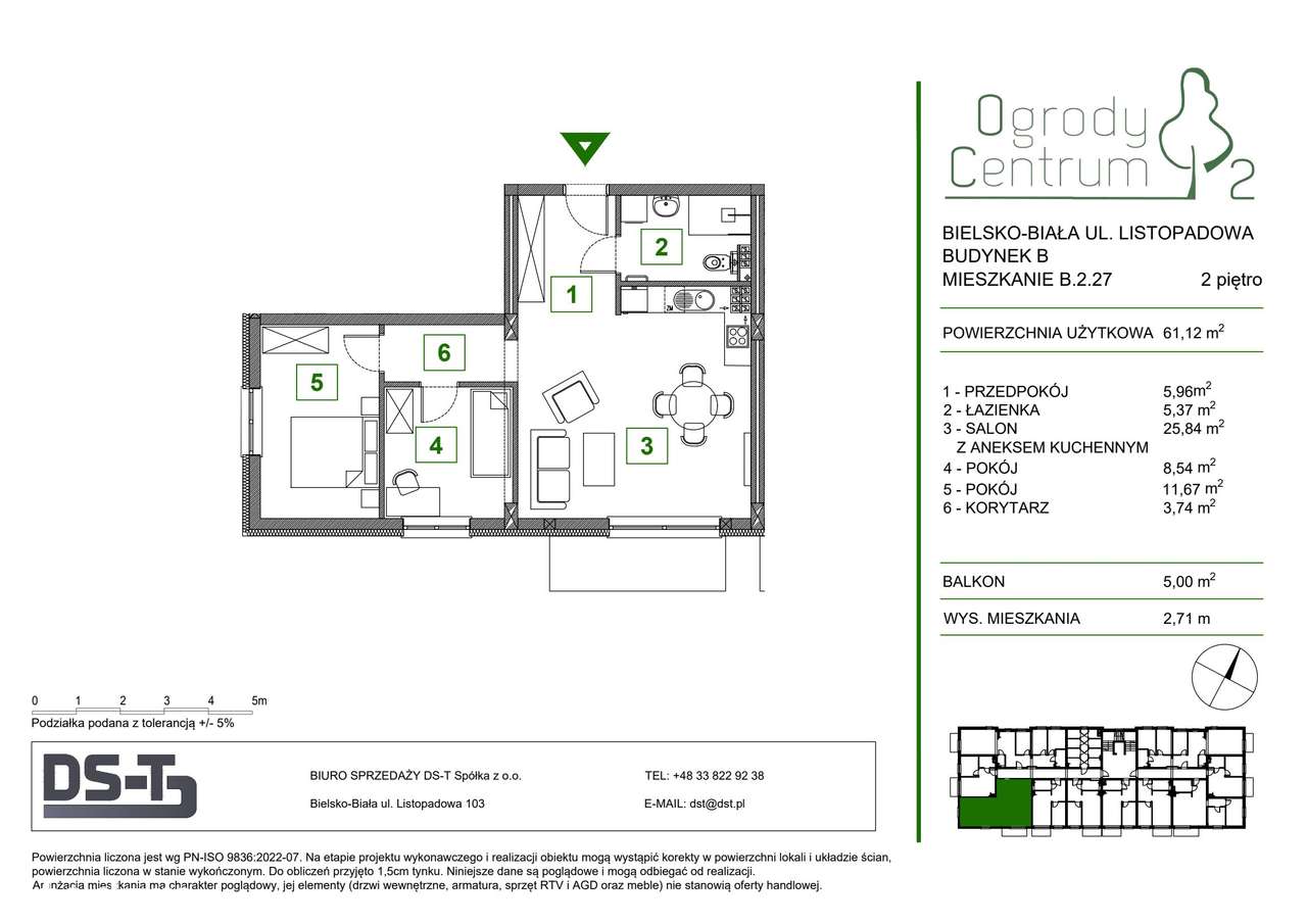 Ogrody centrum 2 | mieszkanie 3-pok. | B.2.27 - Pełny obrazek: 2/9